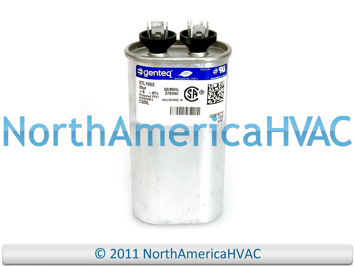 GE Genteq Oval Run Capacitor 20 uf MFD 370 volt vac 50/60 hz